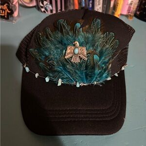 Feather Trucker Hat